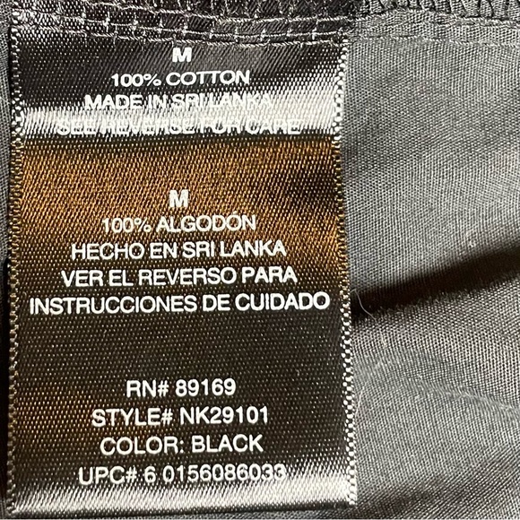 Norma Kamali Contrast Ribbed Button Down Shirt Short Sleeve Black Women's M - Picture 11 of 12